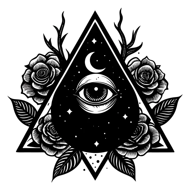 Dark celestial eye inside triangle