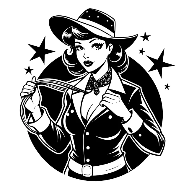 Vintage pin-up cowgirl