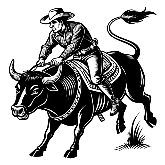 Cowboy on a bucking bull