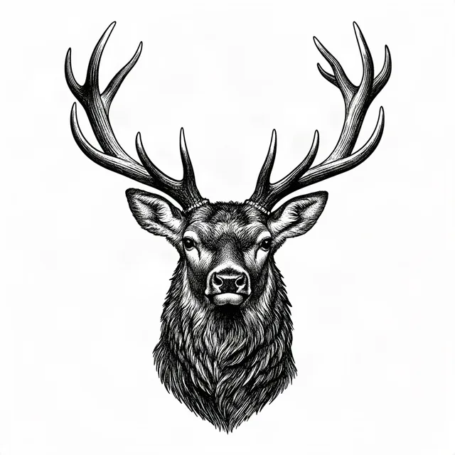 A majestic stag head
