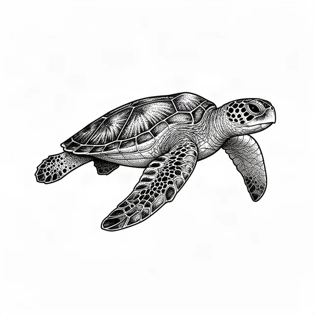 A sea turtle swimming