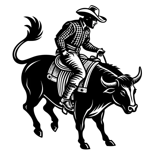 Cowboy on a bucking bull