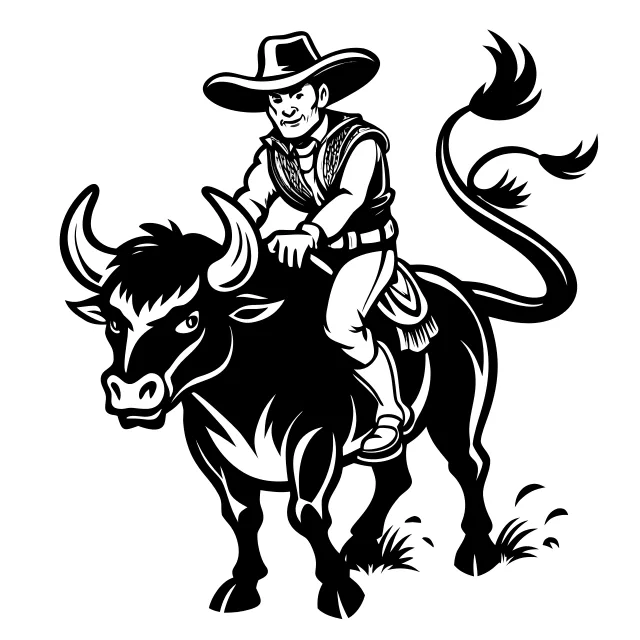 Cowboy on a bucking bull