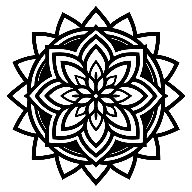 Mandala flower with layered petals